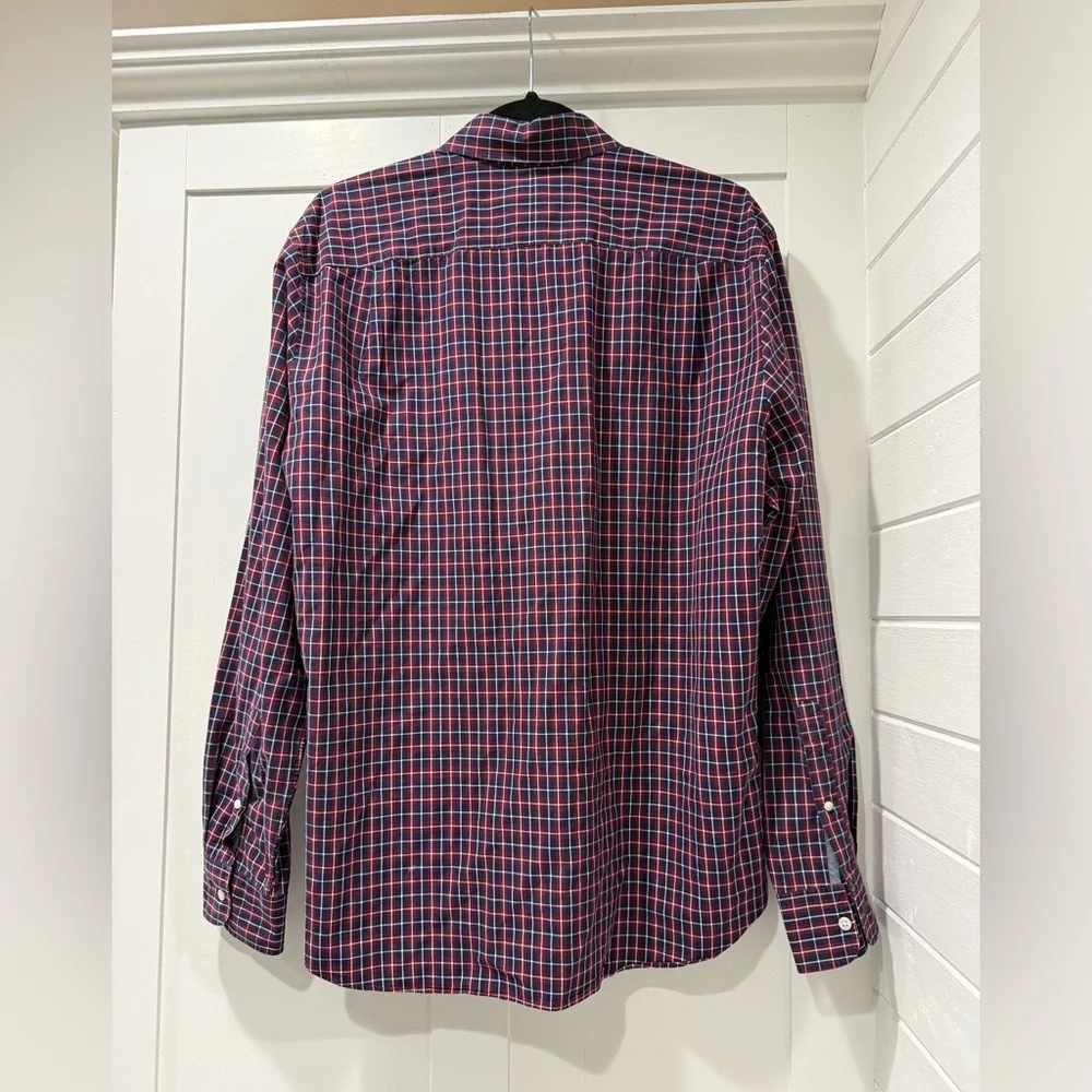 J. Crew Navy‎ and Crimson Plaid Shirt